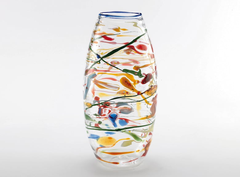 Vaso Fiori Vetro Soffiato Ø Cm 5 H 30 Al-4-13